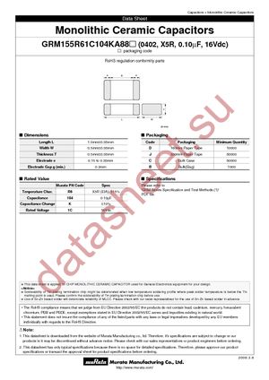 GRM155R61C104KA88D datasheet  